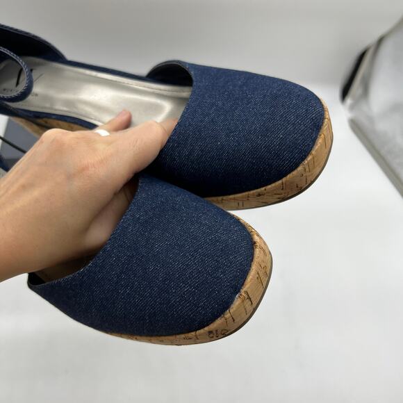 Worthington Womens Panama Block Heel Pumps Denim Size 11M - Picture 8 of 10